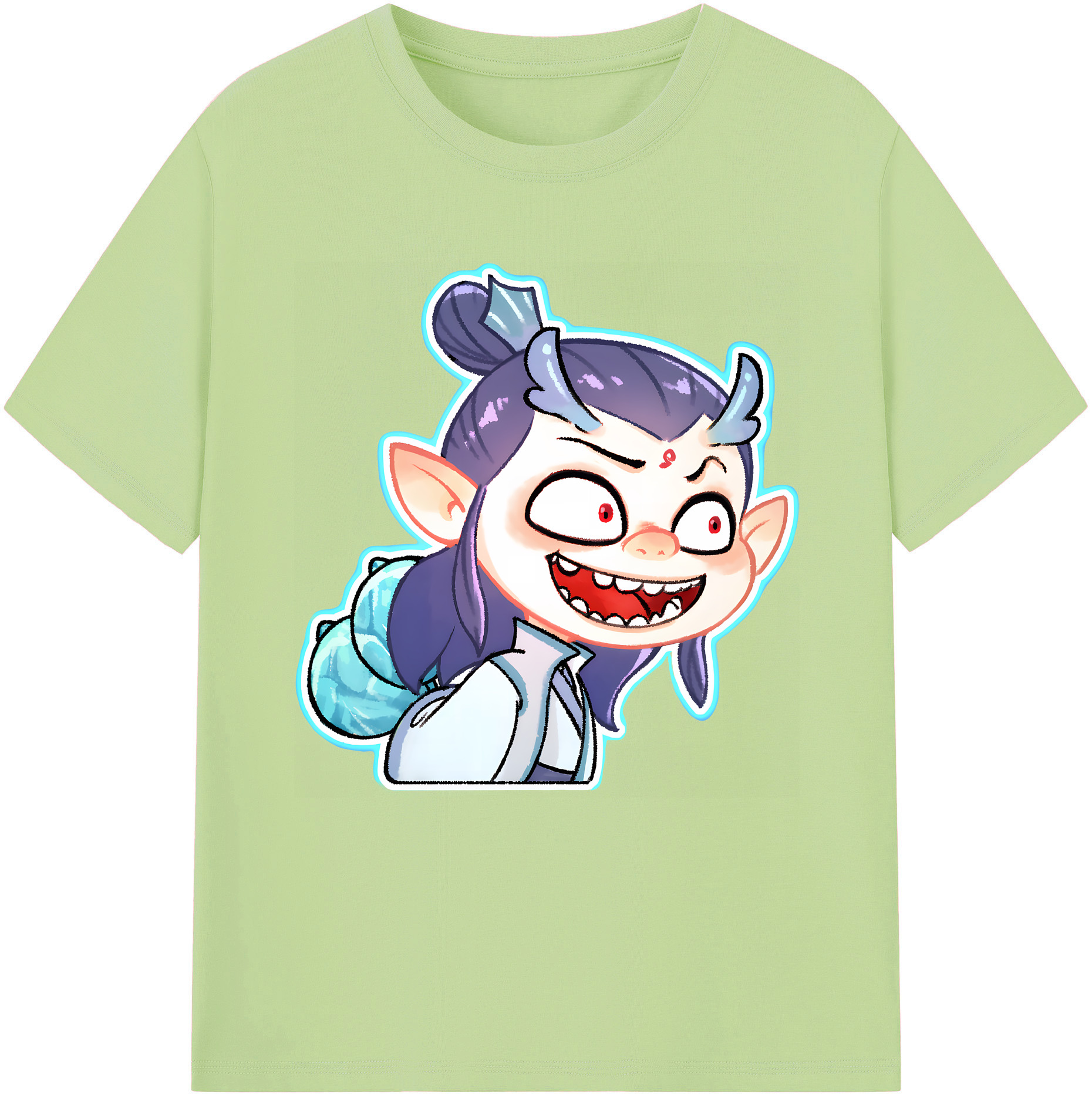 （画像用） Ne Zha 2 ナタ 魔童の大暴れ 綿100％半袖Tシャツ（フロントプリント）